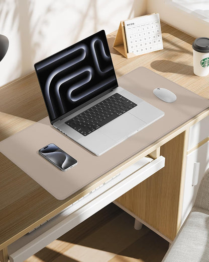 AFIING Large Desk Mat 55" x 24" - PU Leather Desk Pad Protector, Waterproof Non-Slip Extended Mouse Pad for Office Desk, Keyboard, Laptop and Home Workspace (Black)