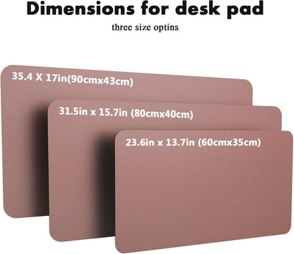 Double-Sided Desk Pad, 31.5"x15.7"Leather Desk Mat, Eco Cork Desk Pad Protector,Large Mouse Pad,Waterproof Desk Blotter for Office/Home(Coffee)