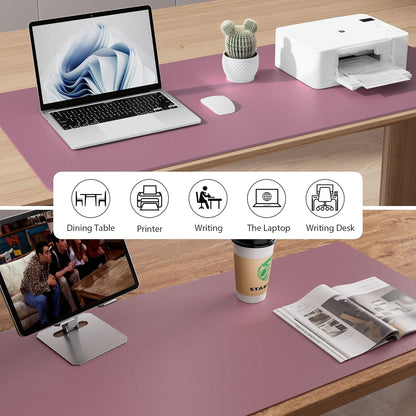 Aothia Leather Office Desk Pad Protector, Non-Slip PU Leather Desk Blotter, Waterproof Laptop Writing Mouse Pad for Office and Home, Black, 31.5" x 15.7" - Colors A