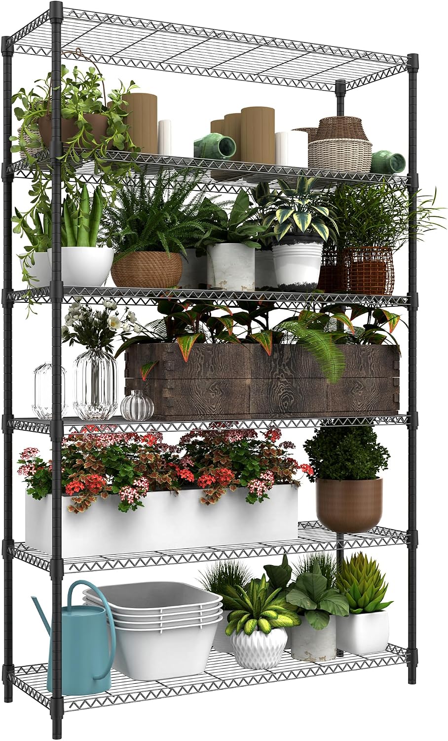 M MZG 450 lbs Steel Storage Shelving 3-Tier Utility Shelving Unit Steel Organizer Wire Rack for Home,Kitchen,Office (11.8" D x 17.7" W x 26.3" H) - Colors B