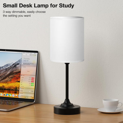 Fenmzee Bedside Table Lamp for Bedroom - Dimmable Touch, USB A+C, AC Outlet