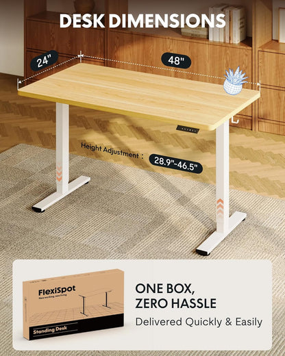 EN1 48"x24" One-Piece Standing Desk, White