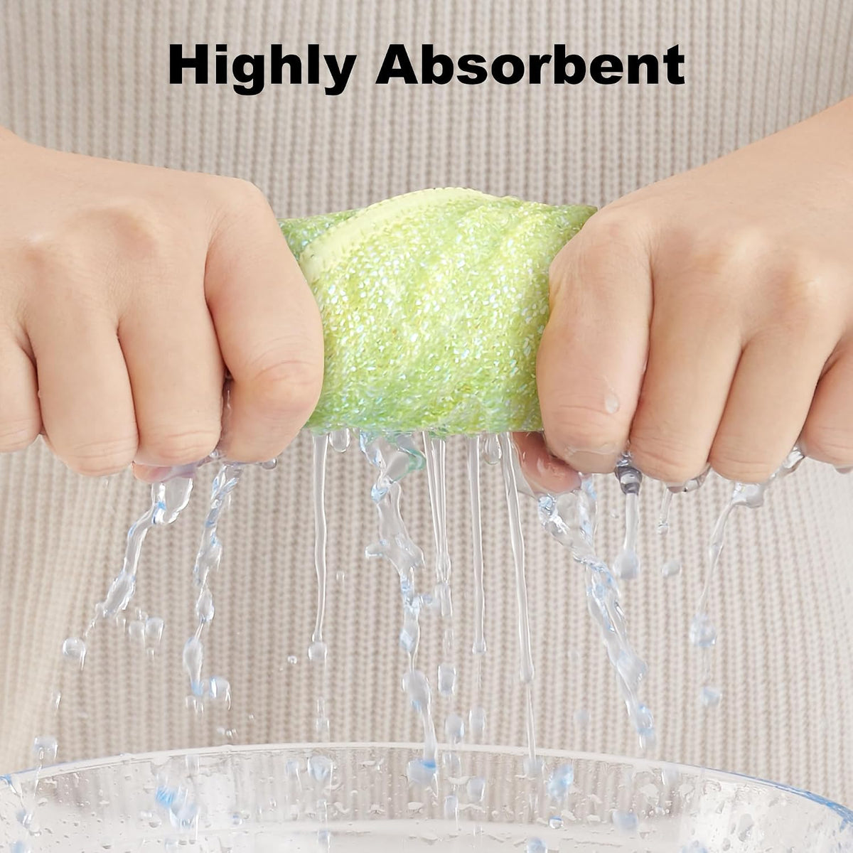 18 Pack Microfiber Cleaning Cloth, Kitchen Towels for Dish Drying Washing, Absorbent Streak Free Lint Free Rags for Cleaning, Reusable and Washable Towels - 10" x 10"