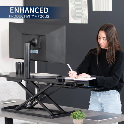 Black 32 in Standing Desk Converter, DESK-V000K
