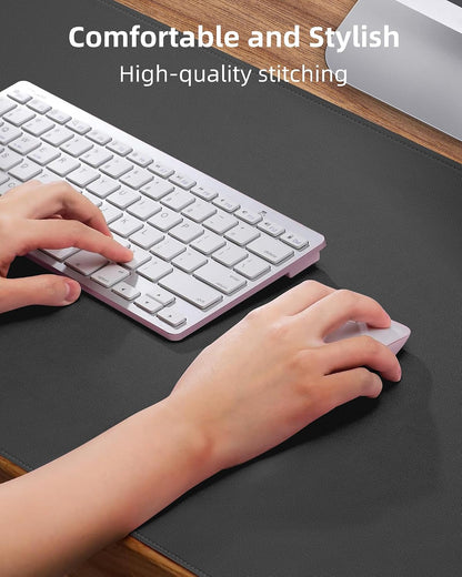 AFIING Large Desk Mat 55" x 24" - PU Leather Desk Pad Protector, Waterproof Non-Slip Extended Mouse Pad for Office Desk, Keyboard, Laptop and Home Workspace (Black)