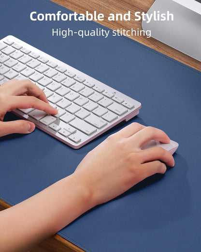 AFIING Large Desk Mat 55" x 24" - PU Leather Desk Pad Protector, Waterproof Non-Slip Extended Mouse Pad for Office Desk, Keyboard, Laptop and Home Workspace (Black)