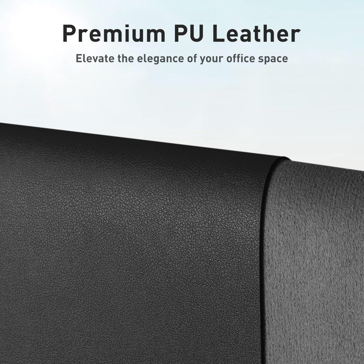 Aothia Leather Office Desk Pad Protector, Non-Slip PU Leather Desk Blotter, Waterproof Laptop Writing Mouse Pad for Office and Home, Black, 31.5" x 15.7" - Colors A