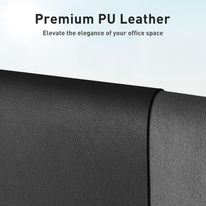Aothia Leather Office Desk Pad Protector, Non-Slip PU Leather Desk Blotter, Waterproof Laptop Writing Mouse Pad for Office and Home, Black, 31.5" x 15.7" - Colors A