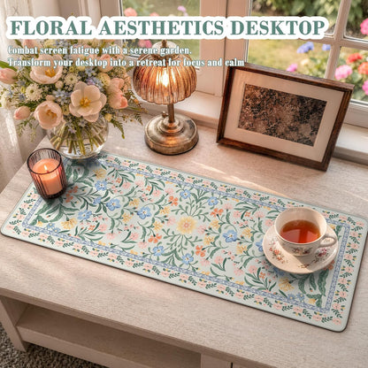 iCasso Desk Mat for Keyboard and Mouse, Large Mouse Pad, Desk Pad Mat, Anti-Slip Big Mousepad with Stitched Edges for Computer Desktop(Deep Green)