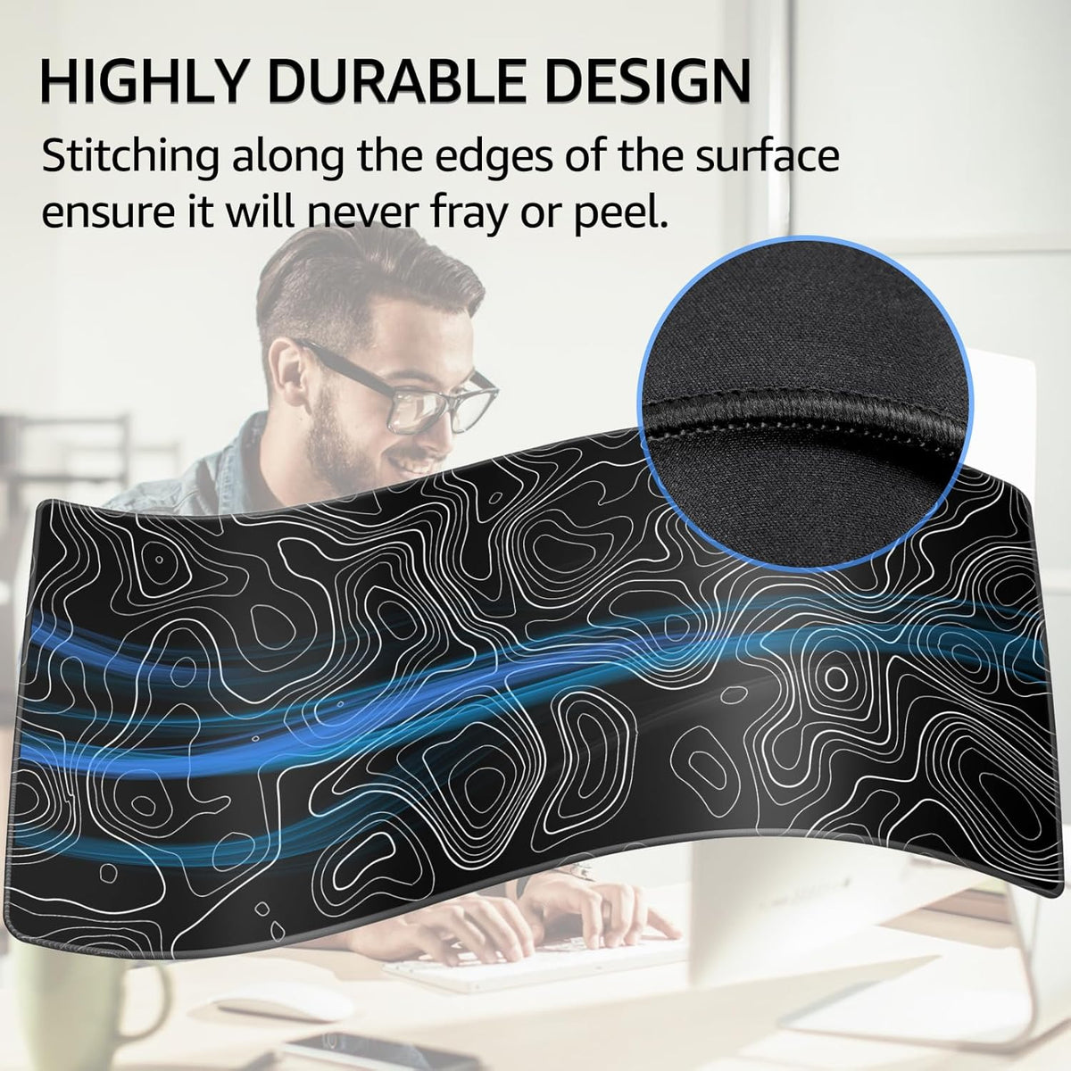 KTRIO Large Gaming Mouse Pad Desk Mat for Gamer, 31.5" x 11.8", Black, XL | Extended Size Design, Superior Micro-Weave Cloth, Non-Slip Rubber Base, Durable Stitched Edges, Water-Resistant Coating