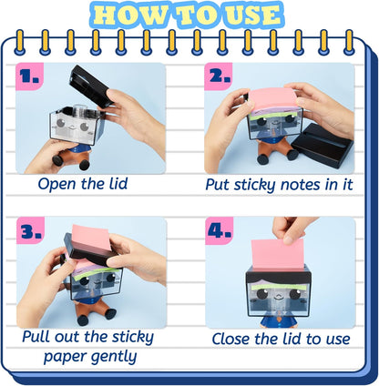 Pop-up Notes Dispenser for Desk, Idea Boy Sticky Note Holder for Office School, Cute Office Supplies, 3x3 in, Magnetic Design, White, 1 Pack
