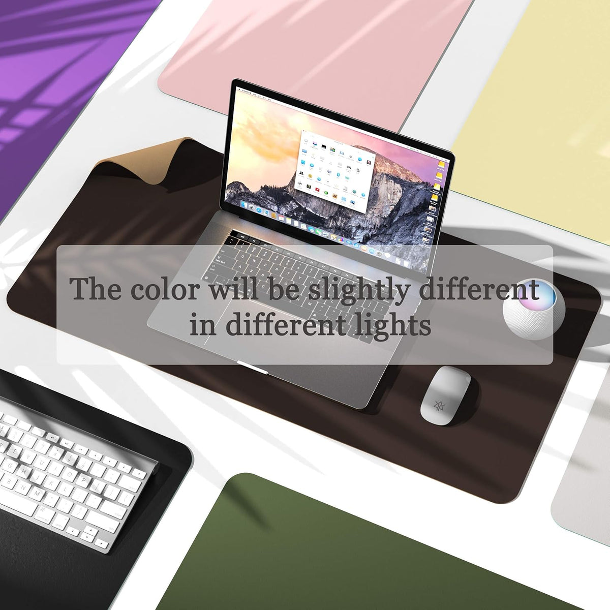 YSAGi Non-Slip Leather Desk Pad, Waterproof Laptop Computer Desk Keyboard Mat, Table Protector Blotter Mat, Large Mouse Pad for Office/Work/Home/Decor(Dark Brown, 31.5" x 15.7")