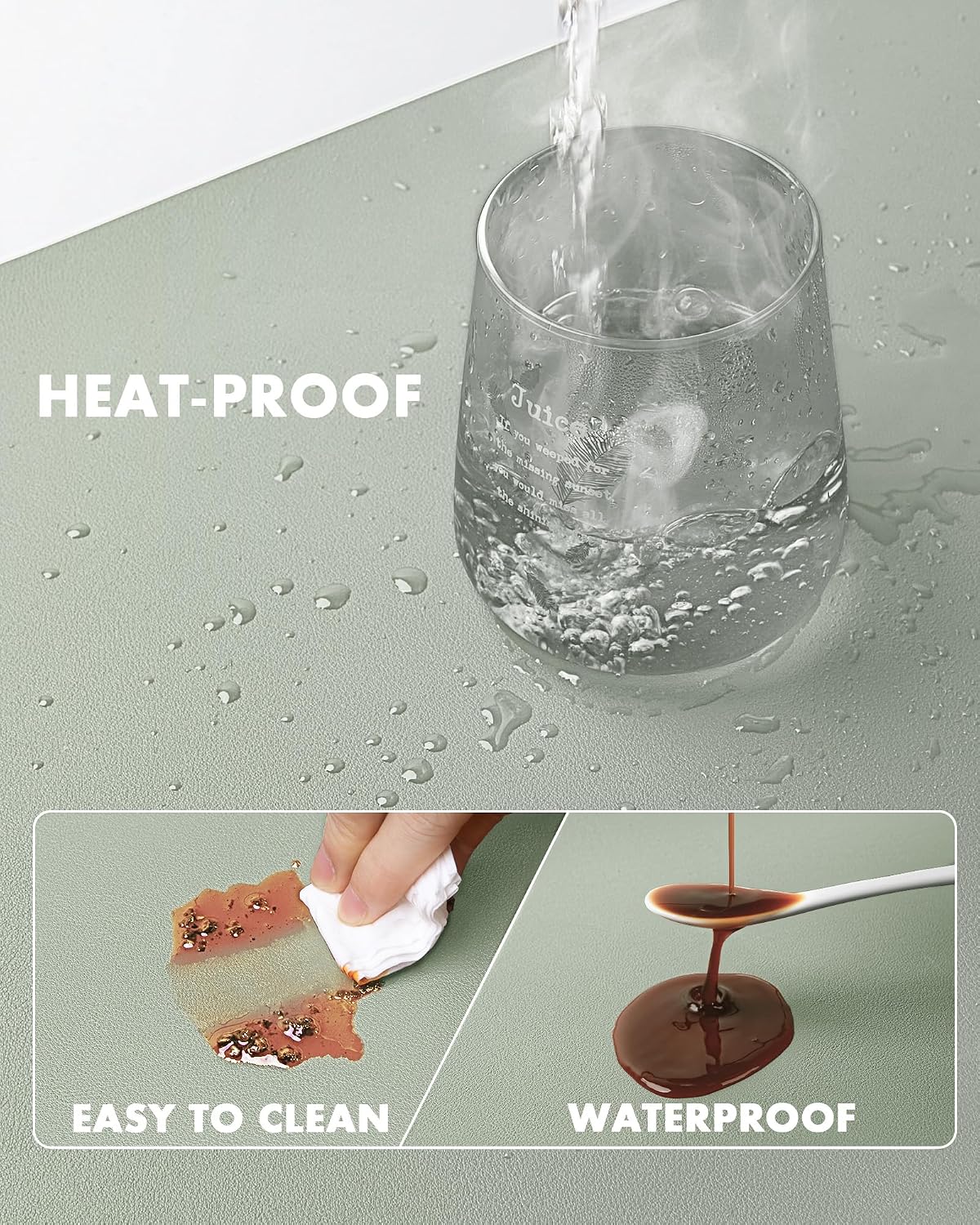 Double-Sided Desk Pad, 31.5"x15.7"Leather Desk Mat, Eco Cork Desk Pad Protector,Large Mouse Pad,Waterproof Desk Blotter for Office/Home(Coffee)