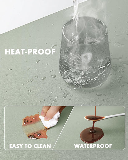 Double-Sided Desk Pad, 31.5"x15.7"Leather Desk Mat, Eco Cork Desk Pad Protector,Large Mouse Pad,Waterproof Desk Blotter for Office/Home(Coffee)