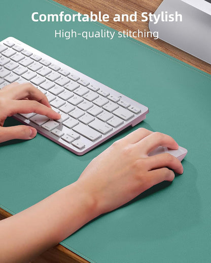 AFIING Large Desk Mat 55" x 24" - PU Leather Desk Pad Protector, Waterproof Non-Slip Extended Mouse Pad for Office Desk, Keyboard, Laptop and Home Workspace (Black)