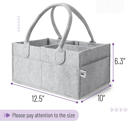 Baby Diaper Caddy Organizer, Gray, Medium