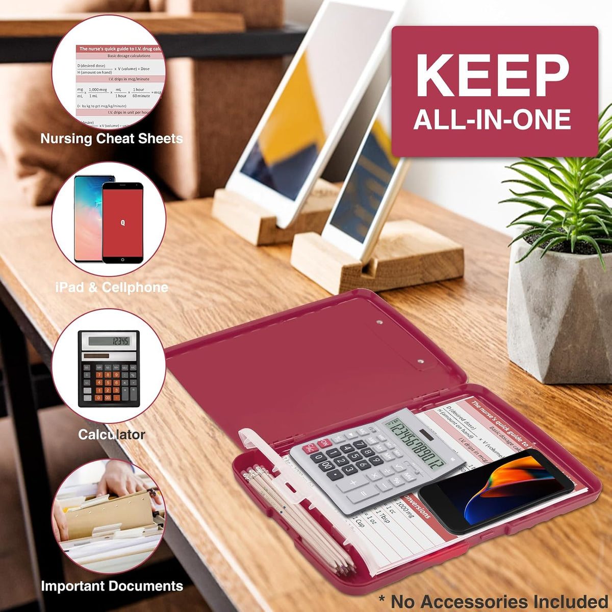 Clipboard with Storage, Clip Board 8.5 x 11 with Pen Holder, High Capacity Plastic Organization Case Box for Letter Legal A4 Size Paper, Nurses Teachers Must Haves, School & Office Supplies