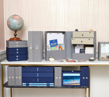 Savor | All-in-One Desk Organizer | Blue – Keep Desk, Office, and Home Organized All-in-One Storage System for Important Files, Documents, Stationery, and Office Supplies