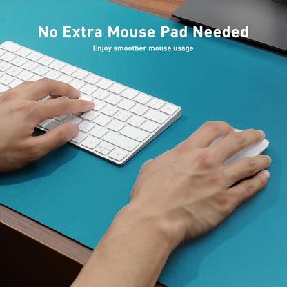 Aothia Leather Office Desk Pad Protector, Non-Slip PU Leather Desk Blotter, Waterproof Laptop Writing Mouse Pad for Office and Home, Black, 31.5" x 15.7" - Colors B