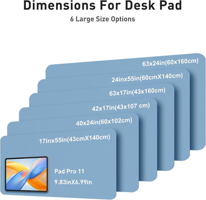 Aothia Leather Office Desk Pad Protector, Non-Slip PU Leather Desk Blotter, Waterproof Laptop Writing Mouse Pad for Office and Home, Black, 31.5" x 15.7" - Colors A