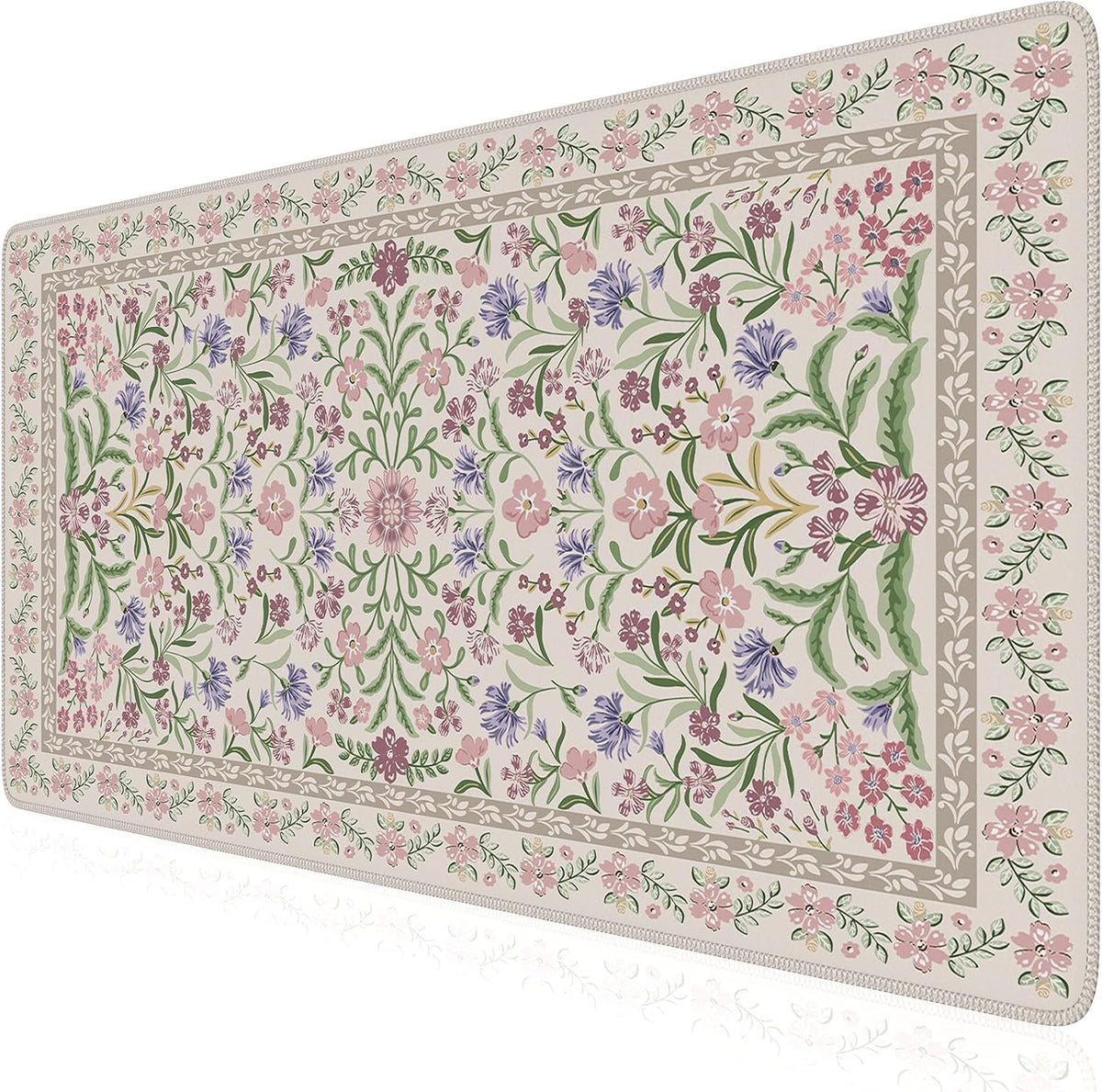 iCasso Desk Mat for Keyboard and Mouse, Large Mouse Pad, Desk Pad Mat, Anti-Slip Big Mousepad with Stitched Edges for Computer Desktop(Deep Green)