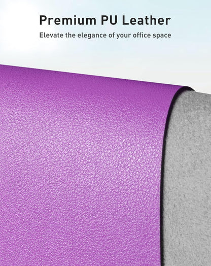 Aothia Leather Office Desk Pad Protector, Non-Slip PU Leather Desk Blotter, Waterproof Laptop Writing Mouse Pad for Office and Home, Black, 31.5" x 15.7" - Colors B