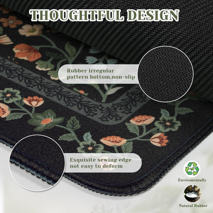 iCasso Desk Mat for Keyboard and Mouse, Large Mouse Pad, Desk Pad Mat, Anti-Slip Big Mousepad with Stitched Edges for Computer Desktop(Deep Green)