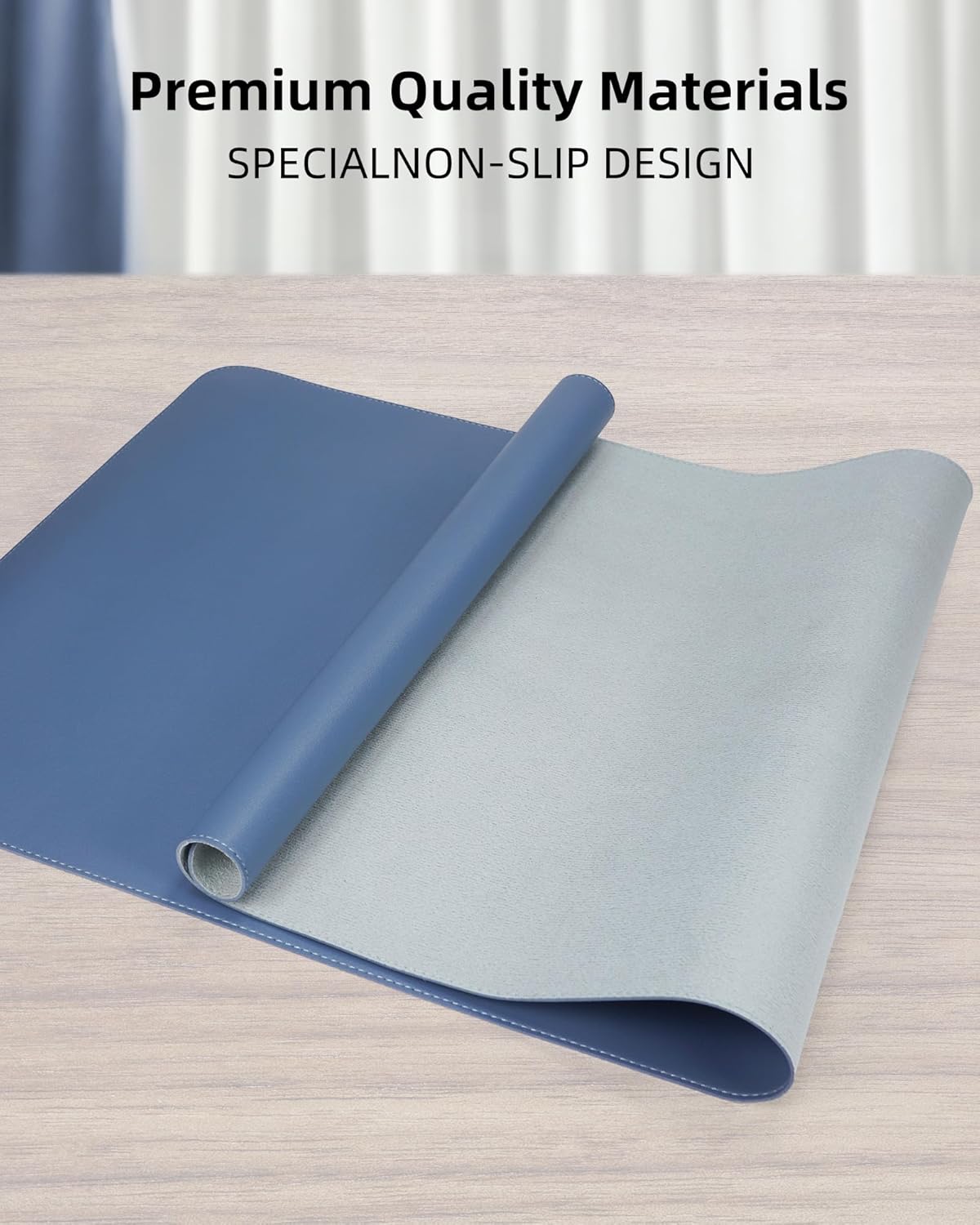AFIING Large Desk Mat 55" x 24" - PU Leather Desk Pad Protector, Waterproof Non-Slip Extended Mouse Pad for Office Desk, Keyboard, Laptop and Home Workspace (Black)