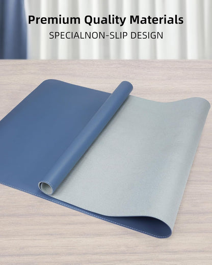 AFIING Large Desk Mat 55" x 24" - PU Leather Desk Pad Protector, Waterproof Non-Slip Extended Mouse Pad for Office Desk, Keyboard, Laptop and Home Workspace (Black)