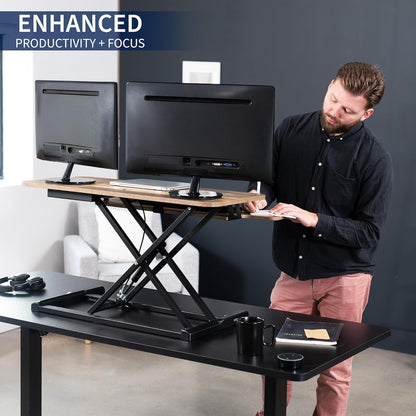 Black 32 in Standing Desk Converter, DESK-V000K