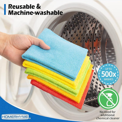 Microfiber Cleaning Cloth, Cleaning Rags Microfiber Towel Bulk Absorbent Lint-Free Wash Cloths, All-Purpose Shop Towels for Cars, Automotive, Garage, Home & Kitchen 11.5"*11.5"