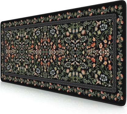 iCasso Desk Mat for Keyboard and Mouse, Large Mouse Pad, Desk Pad Mat, Anti-Slip Big Mousepad with Stitched Edges for Computer Desktop(Deep Green)