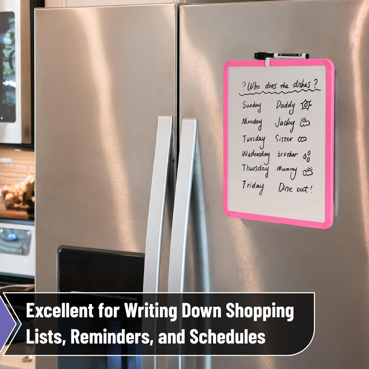 Dry Erase Board, 14” x 11”, White Frame