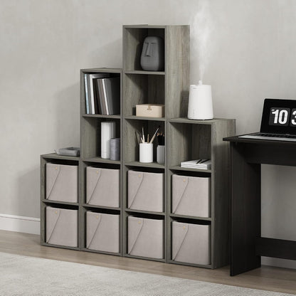 Furinno PASIR Book Shelf, 2-Tier Modern Bookshelf, Open Shelves Bookcase 9 x 12 x 21, Easy Assembly, for Living Room, Bedroom, Home Office, White