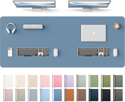 YSAGi Leather Desk Pad Protector, Large Mouse Pad, Non-Slip PU Leather Desk Blotter, Waterproof Writing Pad for Office and Home (31.5" x 15.8", Eggshell) - Colors B