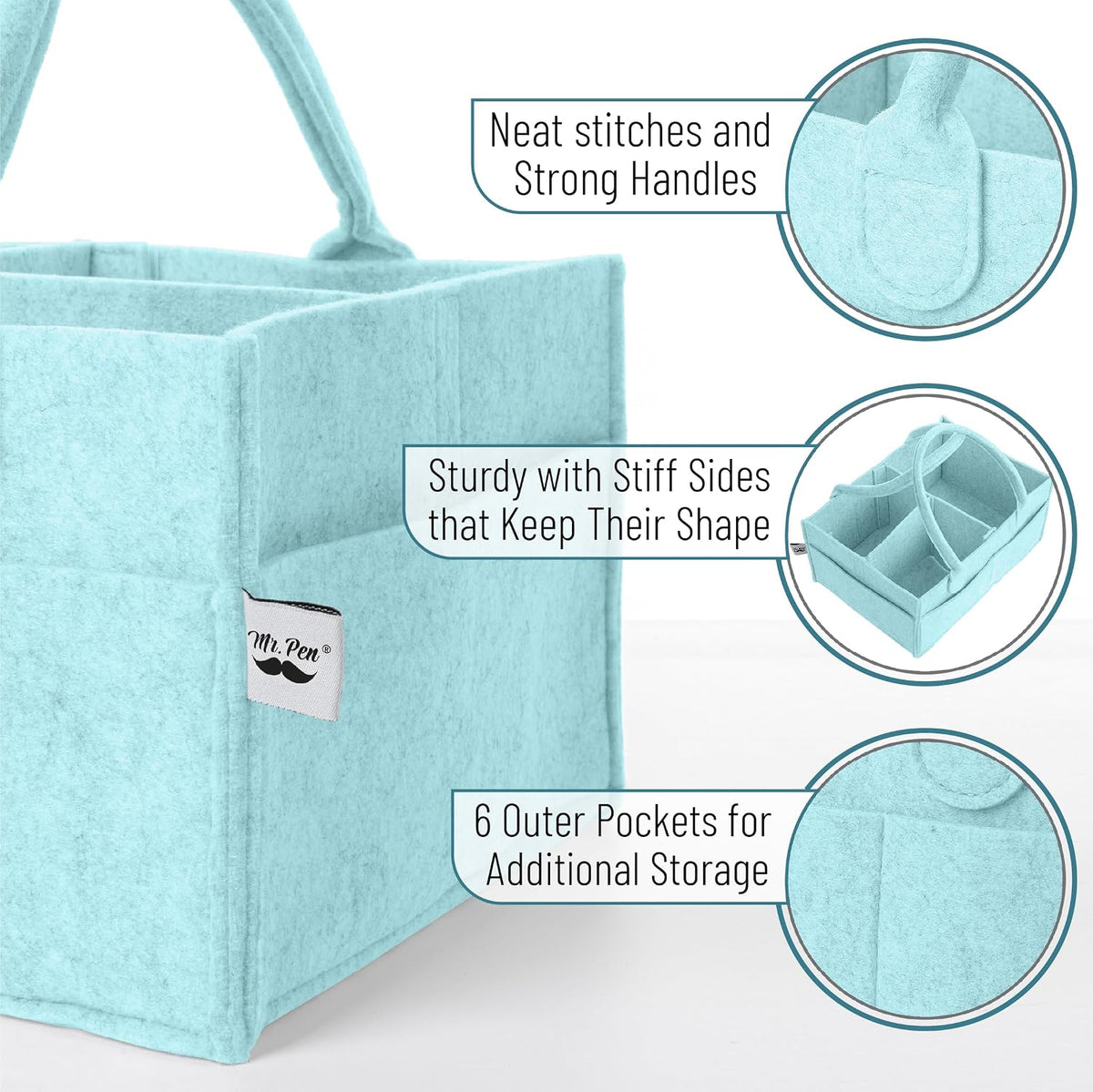 Baby Diaper Caddy Organizer, Gray, Medium