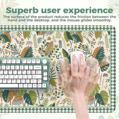 Desk Mat,Mouse Pad for Office Desk,35.4x15.7in,Pink Flowers