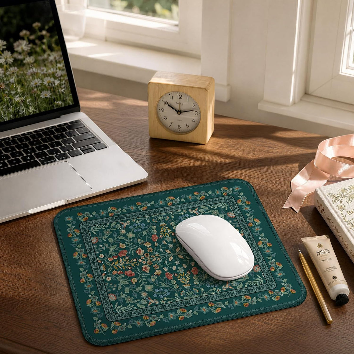 iCasso Desk Mat for Keyboard and Mouse, Large Mouse Pad, Desk Pad Mat, Anti-Slip Big Mousepad with Stitched Edges for Computer Desktop(Deep Green)