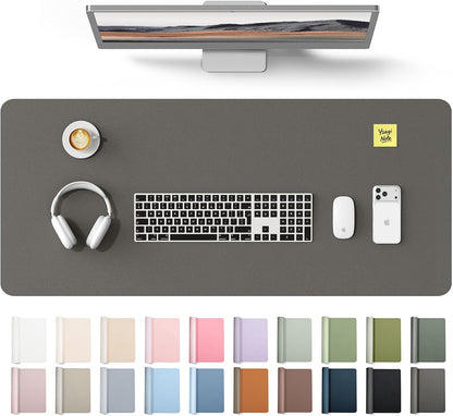YSAGi Leather Desk Pad Protector, Large Mouse Pad, Non-Slip PU Leather Desk Blotter, Waterproof Writing Pad for Office and Home (31.5" x 15.8", Eggshell) - Colors B