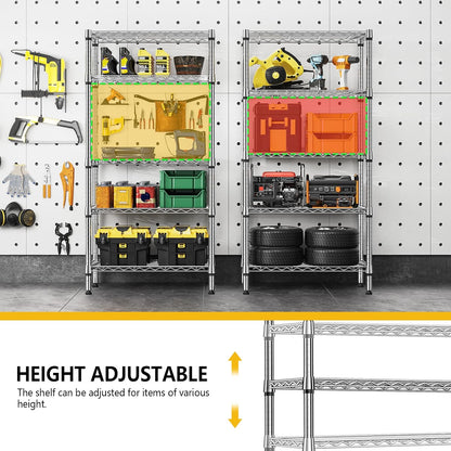 M MZG 450 lbs Steel Storage Shelving 3-Tier Utility Shelving Unit Steel Organizer Wire Rack for Home,Kitchen,Office (11.8" D x 17.7" W x 26.3" H) - Colors B