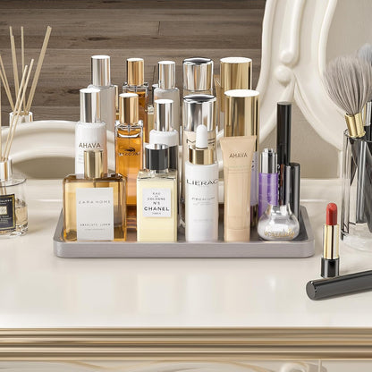 Small Bathroom Vanity Tray for Countertop Makeup Perfume Jewelry Decor Candle Keys, Small Black Kitchen Tray for Soap Dispenser Spice Bamboo Toilet Tray 7.9" L x 4" W x 0.79" H