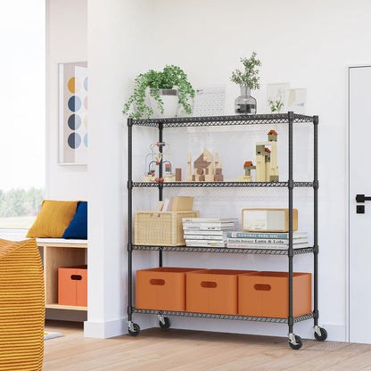 M MZG 450 lbs Steel Storage Shelving 3-Tier Utility Shelving Unit Steel Organizer Wire Rack for Home,Kitchen,Office (11.8" D x 17.7" W x 26.3" H) - Colors A
