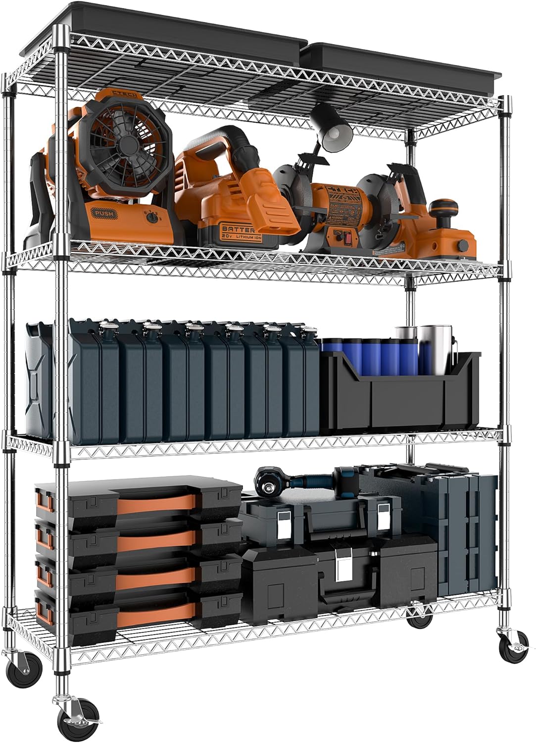 M MZG 450 lbs Steel Storage Shelving 3-Tier Utility Shelving Unit Steel Organizer Wire Rack for Home,Kitchen,Office (11.8" D x 17.7" W x 26.3" H) - Colors A