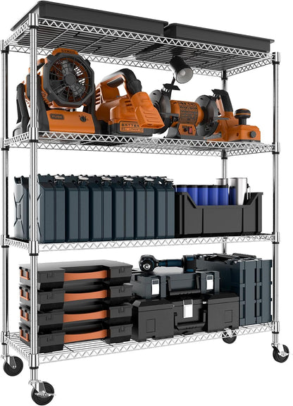 M MZG 450 lbs Steel Storage Shelving 3-Tier Utility Shelving Unit Steel Organizer Wire Rack for Home,Kitchen,Office (11.8" D x 17.7" W x 26.3" H) - Colors A