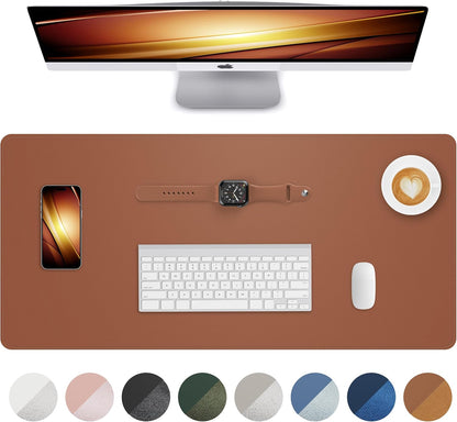 AFIING Large Desk Mat 55" x 24" - PU Leather Desk Pad Protector, Waterproof Non-Slip Extended Mouse Pad for Office Desk, Keyboard, Laptop and Home Workspace (Black)