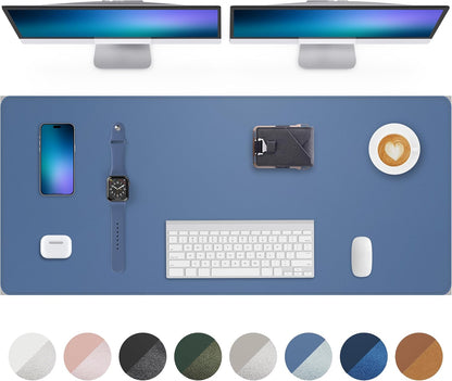 AFIING Large Desk Mat 55" x 24" - PU Leather Desk Pad Protector, Waterproof Non-Slip Extended Mouse Pad for Office Desk, Keyboard, Laptop and Home Workspace (Black)