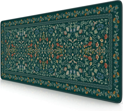 iCasso Desk Mat for Keyboard and Mouse, Large Mouse Pad, Desk Pad Mat, Anti-Slip Big Mousepad with Stitched Edges for Computer Desktop(Deep Green)
