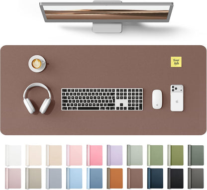 YSAGi Leather Desk Pad Protector, Large Mouse Pad, Non-Slip PU Leather Desk Blotter, Waterproof Writing Pad for Office and Home (31.5" x 15.8", Eggshell) - Colors B