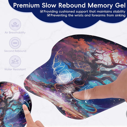 Wrist Support Mouse Pad Anti Slip Rubber Wrist Rest Mousepad 9in X 8in Small Desktop Notebook Mouse Mat for Working and Gaming (M-Pink Floral)