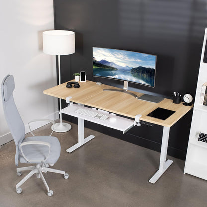 VIVO Extra Long Clamp-on Computer Keyboard and Mouse Under Desk Slider Tray, 34 x 11 inch Pull Out Platform Drawer, Black, MOUNT-KB15EB